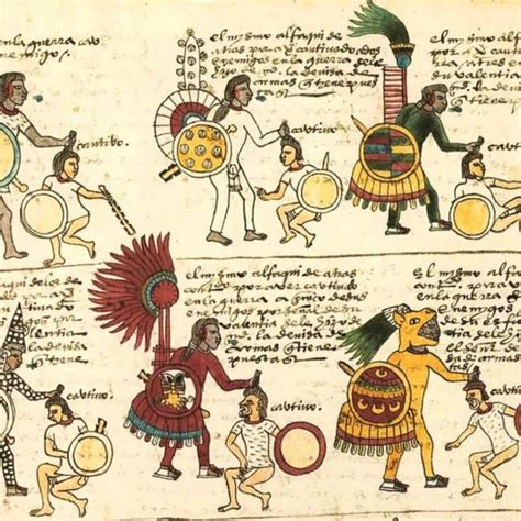 Ejemplo de códice azteca mostrando glifos y pictogramas.
