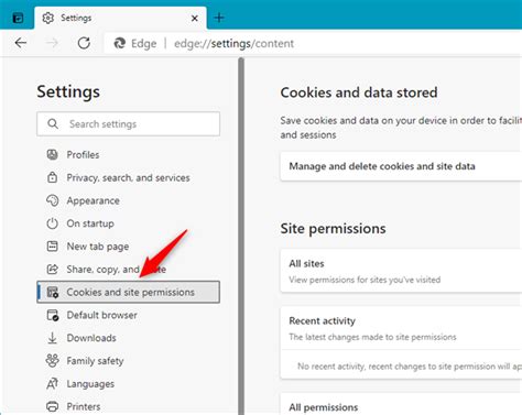 Captura de pantalla de configuración de cookies en navegador o extensiones de seguridad