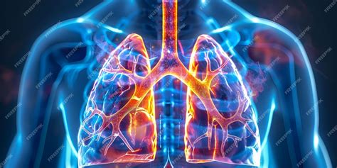 Ilustración de pulmones afectados por EPOC o asma
