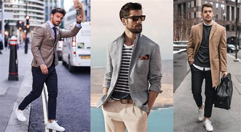 Imagen de tres combinaciones: oficina, casual urbano, y traje