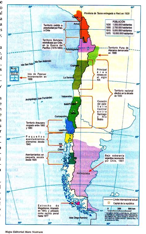 Mapa de Chile del siglo XIX, época de Blest Gana