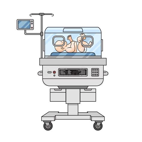 Ilustración de un bebé prematuro bajo fototerapia