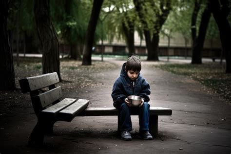 Ilustración de un niño solitario en un entorno institucional