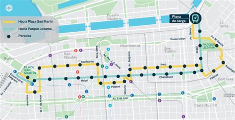Mapa interactivo de las paradas del Bus Turístico de Buenos Aires
