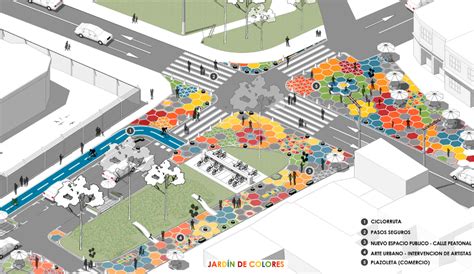 Infografía del diseño urbano de Pitrufquén, destacando la división por la Ruta 5 Sur