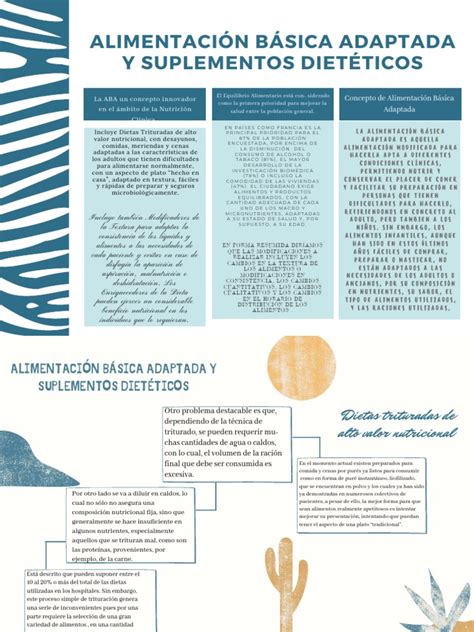 Infografía comparativa entre una dieta convencional y la Alimentación Básica Adaptada con énfasis en el aporte nutricional