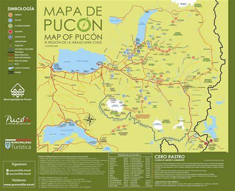 Mapa de Pucón con ubicación del hogar de ancianos y puntos de interés institucional