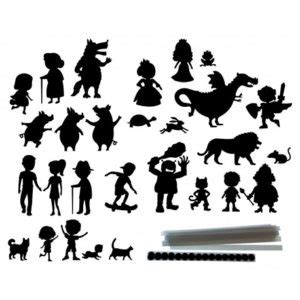 Ejemplos de siluetas de personajes para teatro de sombras.