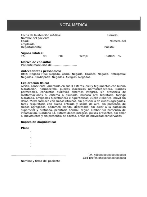 Ejemplo de boleta médica con datos resaltados