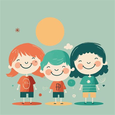 Ilustración de niños con un asistente social
