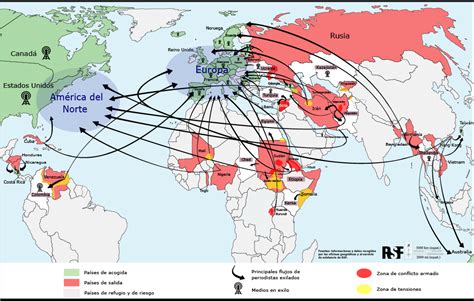 Mapa de flujos migratorios de niños refugiados en el mundo