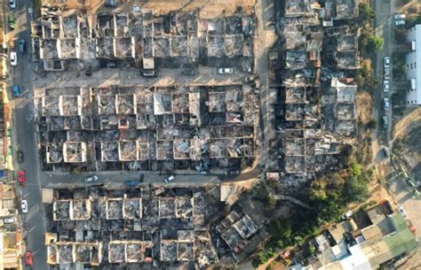 Fotografía aérea del hogar de ancianos incendiado en Chiguayante