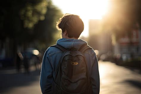 Joven saliendo de una residencia de protección infantil con una maleta, mirando hacia un futuro incierto