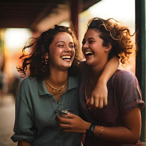 Foto de dos amigas mayores riendo juntas mientras comparten un pastel de cumpleaños