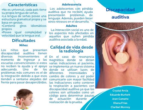 Gráfico que muestra los factores que diferencian la discapacidad auditiva en niños (etiología, grado de audición, edad de inicio, entorno)