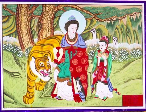 Ilustración de Samshin Halmoni, la diosa coreana del nacimiento