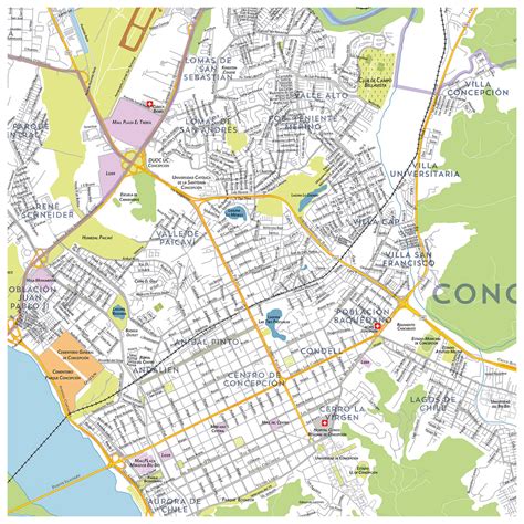 mapa de Concepción destacando Avenida Los Carrera