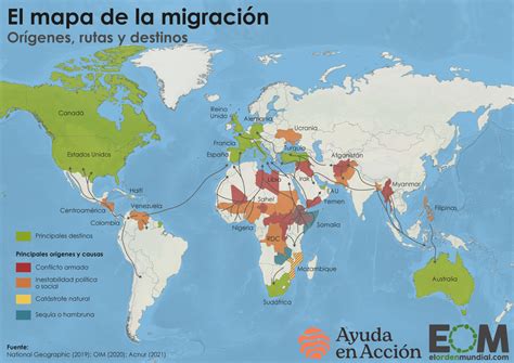 Mapa de rutas migratorias y zonas desérticas en la frontera México-EEUU