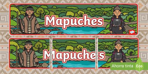 Ilustración de elementos culturales mapuches