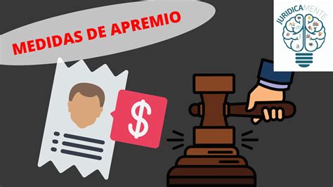ilustraciones representando las diferentes medidas de apremio: arresto, arraigo, retención de sueldo, suspensión de licencia.