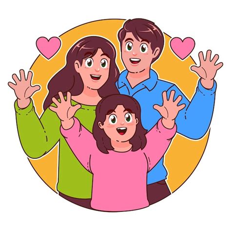 Ilustración: Familia feliz con una cuidadora, enfatizando el apoyo y los derechos laborales