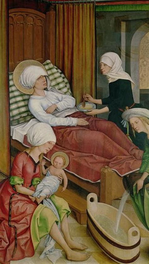 Ilustración de una matrona romana asistiendo un parto