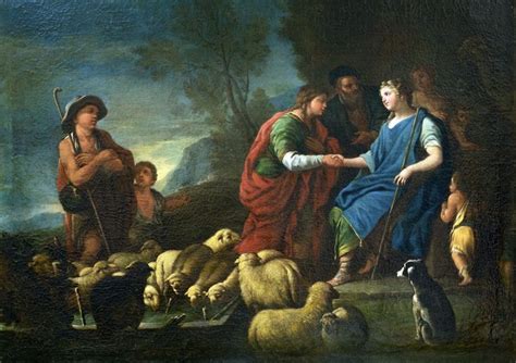 Jacob y Raquel en el pozo, ilustración bíblica