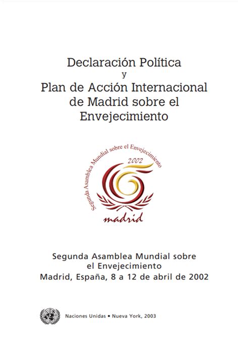 Esquema del Plan de Acción Internacional sobre el Envejecimiento de Madrid