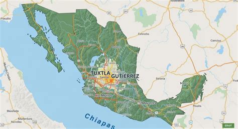 Mapa de ubicación del municipio de Tuxtla Gutiérrez, Chiapas, México