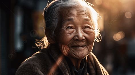 foto de mujer anciana china sonriendo