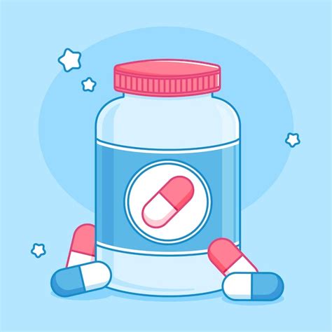 Ilustración de un frasco de pastillas o medicamentos
