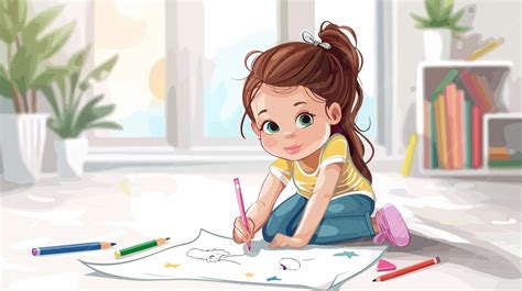 Foto de una niña dibujando en un centro de acogida infantil