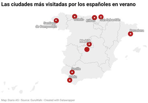 Mapa de las ciudades con puntos de entrada al Programa 24 Horas