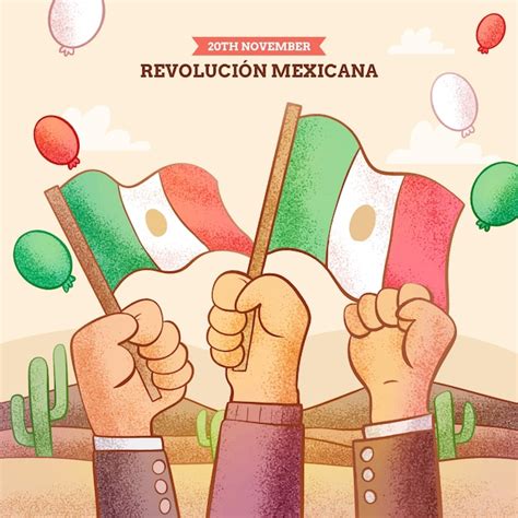 Ilustración de campesinos participando en la Revolución Mexicana