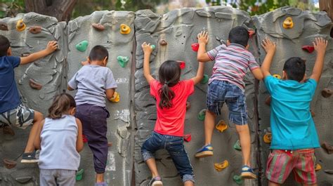 Foto de niños escalando en el Parque Los Silos