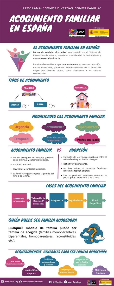 Diagrama explicativo del proceso de acogimiento familiar en Chile (Sename)