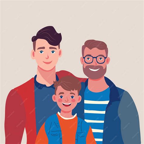 Ilustración de una pareja homoparental adoptando