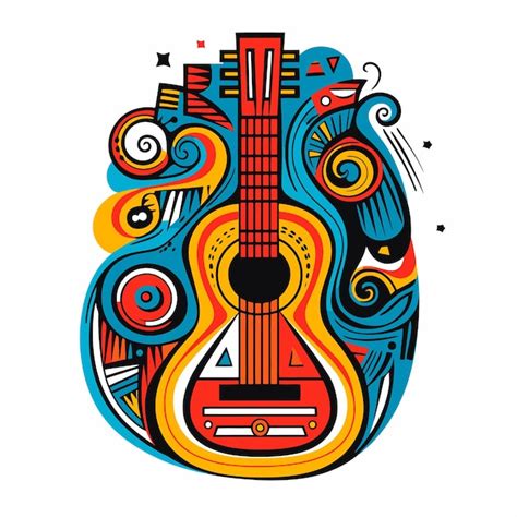 Ilustración de una guitarra y una picana.