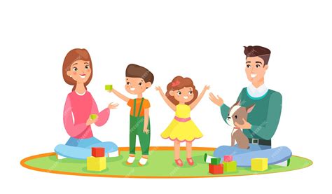 familia con nana jugando con niños
