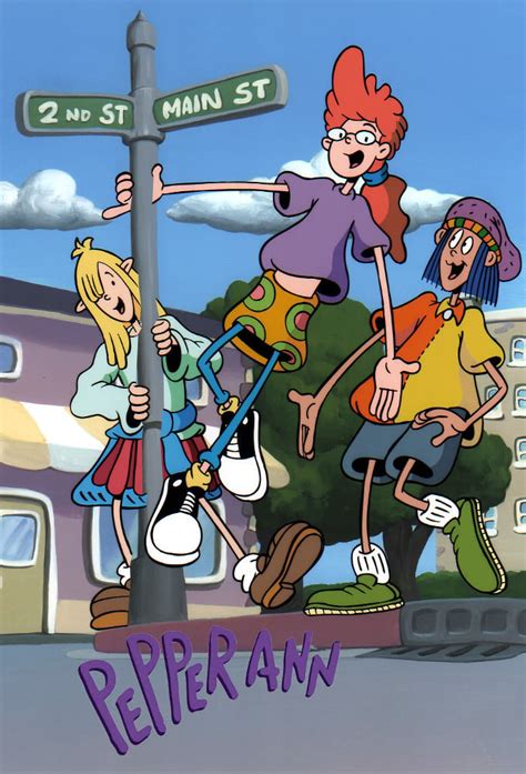 Dibujo de Pepper Ann con sus amigos Milo y Nicky