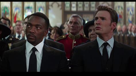 Captura de pantalla del anciano Steve Rogers en el funeral de Peggy Carter en Civil War