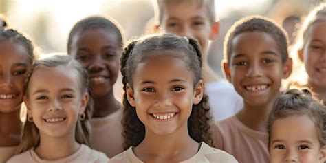 Fotografía temática: Niños y adolescentes de diferentes orígenes simbolizando la diversidad y los derechos