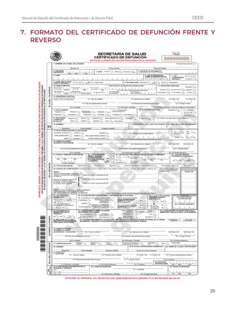 Documento oficial de certificado de defunción con un sello, simbolizando los trámites legales post-mortem.