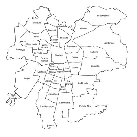 Mapa de Santiago con la ubicación de hoteles, oficinas y guarderías ilegales involucradas en el tráfico de niños entre 1960 y 1990.
