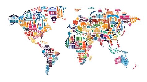 Ilustración de un mapa social con diferentes símbolos y conexiones que representan problemas y actores comunitarios.