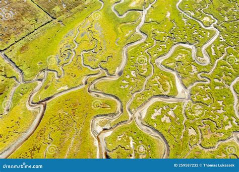 Fotografía aérea de la marisma de Lenga o el parque de la península de Hualpén.