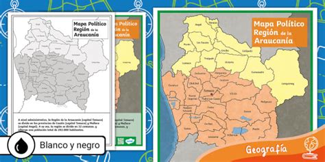 Mapa de la región de La Araucanía con sus comunidades indígenas