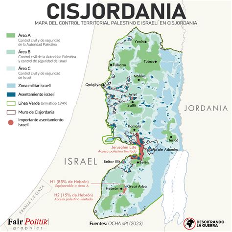 Mapa de Cisjordania mostrando la ubicación de Nablus y áreas de conflicto cerca de escuelas