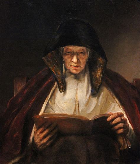 An Old Woman Reading de Rembrandt van Rijn