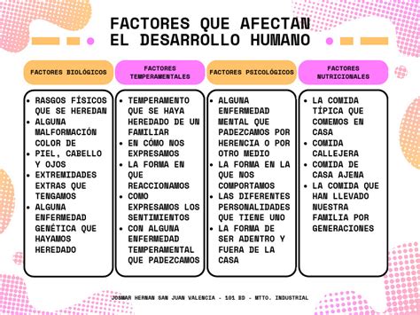 Infografía sobre los factores que afectan el desarrollo infantil